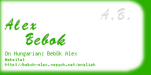 alex bebok business card